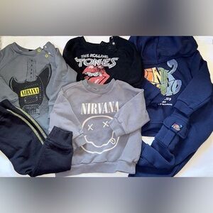 NIRVANA, Pink Floyd, and The Rolling Stones Kids Sweatshirts